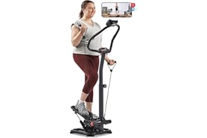 SUNNY HEALTH AND FITNESS Sunny Health & Fitness Stair Stepper w/Handlebar, Height-Adjustable, Low-Impact Cardio Workout for Legs, Core and Glute, LCD Monitor, Optional SunnyFit® App Enhanced Connectivity