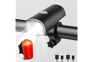 BOFFOX Luci Bicicletta LED USB Ricaricabile Luci Bici Anteriori & Posteriori Impermeabile IPX5 Luce Bici 1050 mAh Set di Luci per Bicicletta per Strada e Montagna
