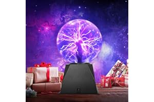 SENQIU Luz de Bola de Plasma, Flashes Lampara de Plasma Bola 15CM, Bola de Plasma Mágica Sensible al Tacto y al Sonido para Dormitorio, Decoración, Partido