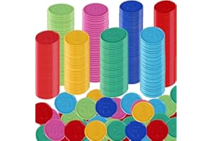 YEAPEAK 320 Pezzi Bingo Chips, Conteggio Del Gioco Del Bingo, Fiches Da Poker, Fiches Da Gioco, Fiches Per Conteggio Dei Bambini, Gettoni Plastica Per Calcolo Matematico e Per Il Gioco Del Bingo, 38 Mm