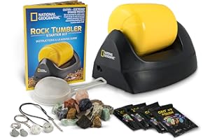 National Geographic Rock Tumbler Machine - Amazing Gemstone Polishing Machine with Authentic Grit, Stones and Crystals | STEM Educational Rock Polisher Hobby Kit Gifts for 8+ Year Old Boys and Girls