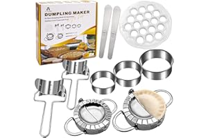 Dumpling Maker, COOK A FUTURE 10-Piece Dumpling Mold Set And Knives Stainless Steel Empanada Press, Diy Chinese Dumpling Pie Wonton Pie Stamper Kitchen Accessories