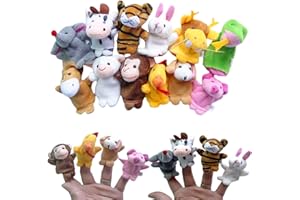 ZESNXJ 12 Stück Fingerpuppen Für Kinder, Mini Plüsch Tier Fingerpuppen Set Für Eltern-Kind Interaktion, Geschichtenerzählen Und Vorschulbildung