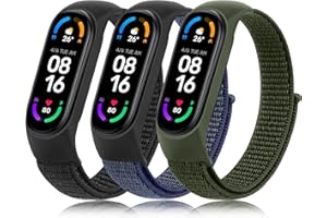Mugust 【3 sztuki】 Bransoletka do Xiaomi Mi Band 7/6/5/4/3 Bransoletka dla mężczyzn i kobiet, regulowana, rozciągliwa nylonowa bransoletka zamienna do Xiaomi Mi Band 3/4/5/6/7 (CPack)