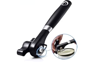 RICKUNCL Tin Opener, Safe Cut Can Openers, Manual Safety Tin Opener UK, Tin Openers for Arthritis Hands, No Sharp Edges with Soft Grips, Easy to Use & Storage - Can Openers That Work