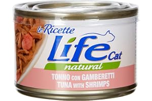 Life Cat 102351 Tin Recipes with Tuna and Shrimp, 150 grams