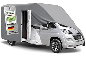 ‎WALSER WALSER Premium Wohnmobil Abdeckplane, 100% wetterfeste Wohnmobilabdeckung, wasserdichte Wohnmobilplane mit UV-Schutz, Schutzhülle für Reisemobile + Aufbewahrungstasche 680x250x225cm (Dachlänge: 605cm)