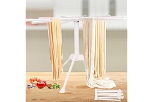 1 SYXLS Asciugapasta, Salvaspazio Pieghevole a 10 Braccia, Accessorio Cucina, Pasta Fresca, Pasta Secca, Compatto, Facile da Riporre, Asciugapasta Pieghevole, Riutilizzabile per Pasta, Bianco