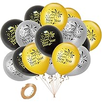 Buy New Years Eve Decorations 2025 Set, Black Gold Happy New Year 2025 Banner And Balloons New Years Decorations For 2025 New Years Eve Party