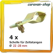 4 x Rohrschelle 22-28 mm, Rohrklemme Schelle Zeltstange
