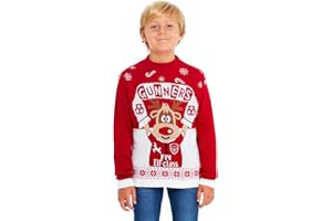 HSA Boys Girls Kids Children Unisex Christmas Xmas Knitted Novelty, Retro, Elf, Football Jumper Sweater Christmas Xmas 2020 Exclusively to Ltd for Ages 2-14 Years