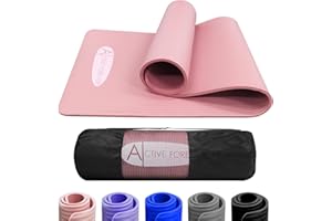 ACTIVE FOREVER NBR Yoga Mat, Non Slip Exercise Mats with Bag, Thick Foam Mats Ideal for HIT Pilates Sit Ups Planks, Workouts Home Gym Equipment Accessory for Men Women,183×60×1cm