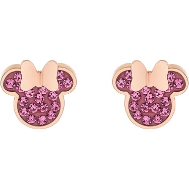 Teenie Weenie Orecchini Pendenti Bambina/Ragazza Cuore Rosa Con Zirconi In Argento 925