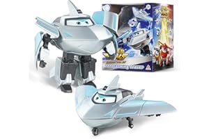 Super Wings Transformer Supercharged Traver Samolot, wysokość ok. 12,7 cm, lalka dla dzieci, samolot zabawka i figurka robota dla chłopców i dziewcząt od 3 lat