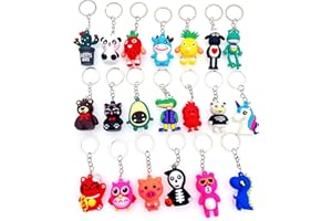 JZK 20x Llaveros Animal 3D Silicona para Regalos Fiesta Cumpleaños, Obsequios y Recuerdos para Niños y Niñas