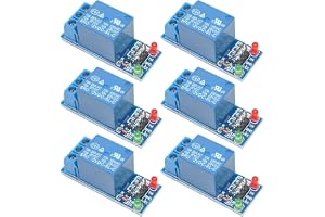GTIWUNG Förpackning med 6 1 kanal 12 V relämodul med LED-display en kanal relämodul reläbräda, en kanal relämodul kortskydd för PIC AVR DSP ARM MCU för Arduino-relä