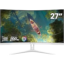 CPU LED Curved White Monitor 27 inches CPU LED Curved White Monitor 27 inches Amazon.com: CRUA 27