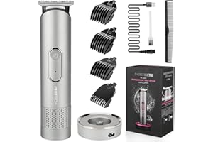 PRITECH Hair Trimmer for Men, Rechargeable Hair Clippers, Beard Trimmer, Home Haircut Kit, Cordless Barber Grooming Sets, Waterproof Body Trimmer, Groin Hair Trimmer, Nebula Gray