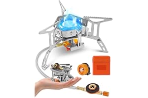 COYONCE Portable Camping Gas Stove，Featuring a 3500W Burner with Piezo Ignition, Adapters, and Converters for Outdoor BBQs, Cooking, Hiking, Fishing, and Picnics.Windproof and Portable.…
