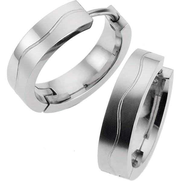 Orecchini Acciaio Inox Orecchini A Cerchio Unisex Con Strisce Colorate