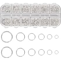 1000 Anelli Di Salto Aperti - Argento - 4mm,5mm,6mm,7mm,8mm,10mm - Per Creare Gioielli Fai Da Te