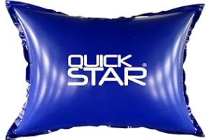 QUICK STAR Square Pool Cushion, 200 x 240 cm, Blue, 4 Ropes & Safety Valve, 2 x Repair Kit, PVC 0.44 mm, Winter Pool Cushion with Double Stitching, Air Cushion, Chlorine and UV Resistant