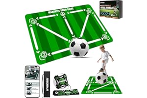 HYKOIUU Football Training Mat With Kick Trainer 90 X 60 Cm Football Skills Mat Mastery Footstep Agility Pad To Boost Speed, Strength & Coordination Non-Slip Footbal Mastery For Kids Youth Gifts