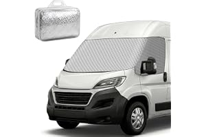 Vindskyddsglasskydd för FIAT Ducato, Peugeot Boxer, Citroen Relay | för Citroen Relay X250/X290 (2006–2024), vindrutan solskydd med förvaringsväska, vattentät anti-UV frostskydd