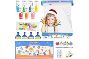 Funto Lavabile Finger Paint Set, Finger Paint per i bambini, Regalo per il bambino, Includere rotolo di carta per la pittura del dito, pitture del dito, sacchetto di stoccaggio, set di spazzola