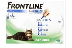 Leeway FRONTLINE SPOT ON FOR CATS (3 PIPETTE) -FLEA, TICK & MITE KILLS & PREVENTS (2 PACKS)