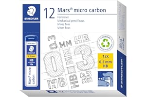 STAEDTLER 250 03-HB Mars mikrowkłady do ołówków mechanicznych - HB, 0,3 mm (pudełko 12 x rurki z 12 wkładami)