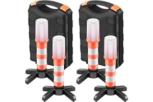 ‎COFEMY COFEMY LED Notfall Flares Set - Rotes Licht für Autobahn Straß Sicherheitsleuchte Camping-Lampe Alternative zu Sicherheitsdreieck LED-Notfall, 2 Leuchten (2PCS)