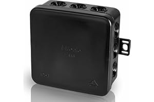 F-tronic Lot de 2 boîtes de dérivation 85 x 85 x 40 mm, noires