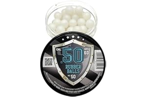 Rubber Balls 50 x in 50 caliber - Glowing Blue Night Vision Fluorescent Silicon Paintballs in .50 cal. for Training Self and Home Defense