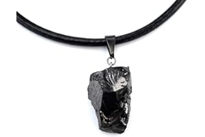Karelia Creations Elite Shungite Protection Pendant and Necklace 100% Real Authentic Noble Raw Type 1 - Gift Idea - Men Women Teens Unisex Adult