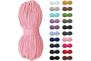 Slantastoffe 5m Baumwollkordel 5mm, Kordel, Schnur, Turnbeutel, 21 Farben (Rosa)