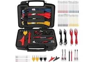 AUTOOL 68PCS Multimeter Leads Kit with 4mm Banana Plug Cables, Test Probes, 32A/1000V Alligator Clips, Banana Plug Adapters, 1.0 Acicular Probe Leads, Jumper Wires