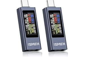 diymore 2PCS Type-C Tester Meter 0.96 inch TFT Display Multi-Function Digital Bidirectional Current Tester Voltage/Current/Power Meter DC 4~30V 0~12A,Supports Fast Charging Testing and Data Retention