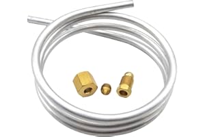 Meter Star Tubo in alluminio da 6 mm con raccordi a compressione oliva M10 x 1 femmina e maschio Lunghezza 1 metro/39 pollici Parti di scaldabagno a gas