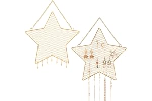 Rolin Roly Wand Schmuckhalter Praktischer Schmuck Organizer mit 7 Haken für Halsketten, Armbänder und Ohrstecker