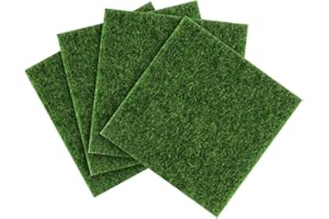 SEWACC 4pcs Garden Craft Grass Fake Grass Fairy Grass Green Simulated Grass Mat for Diy Craft 15x15cm