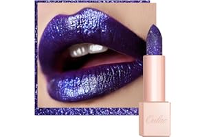 OULAC Pintalabios Diamond Lustre, Barra de Labios Azul con Purpurina Muy Pigmentada, Textura Cremosa e Hidratante, Labios llamativos, Vegana y Sin Gluten (D01) Sapphire