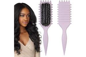 WBENG Spazzola per capelli ricci, Spazzola per definire ricci 2024, Spazzola per definire ricci, per pettinare e modellare uomini e donne (Purple)