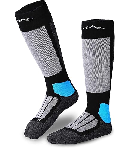 FALKE Uniseks-kind Skisokken Active Ski K Kh wol functioneel materiaal warm dik 1 paar, Blauw Space Blue 6116, 31-34