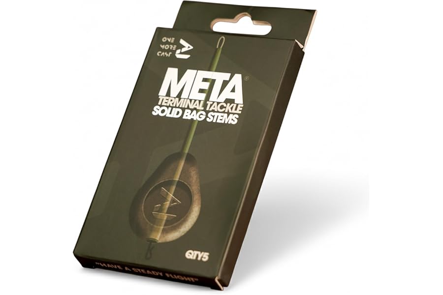 One More Cast META Solid PVA Bag Stems (5 Pack) - Fast Solid Bag Setup with Fluorocarbon Loop & QC Swivel - Quick Rig Changes, Neat Anti-Tangle Carp Fishing Terminal Tackle (Green)