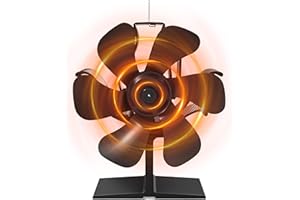Signstek Ofenventilator Kaminventilator ohne Strom für Warmluftzirkulation, Ofen Ventilator Wärmebetrieben, Leiser Kamin Ventilator mit 6 Flügeln, Kaminlüfter für Holzöfen/Kaminöfen/Holzkamin