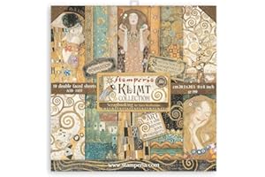 STAMPERIA INTERNATIONAL, KFT SBBS48 Scrapbooking Small Pad 10 Sheets cm, 3 (8"X8") -Klimt, Various, 20,3x20,3 cm, 6