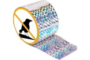 Mecctuck Taubenschreck, Vogelabwehr, 80M x 4,8CM Vogelschreck Vogelabwehr, Taubenabwehr, Vogelschreck, Taubenschreck für Balkon, Reflektorband, Vogelabwehr Band für Protect Häuser Gärten und Höfe