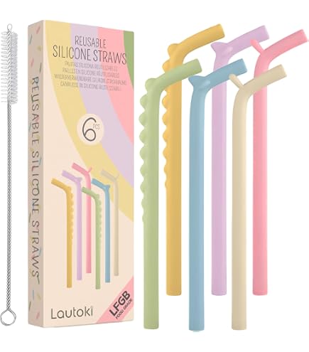 Set Di 10 Cannucce In Silicone Riutilizzabili – 13,8 Cm, Diametro 9 Mm, Colorate, Flessibili, Lavabili In Lavastoviglie
