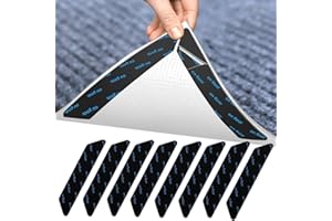 Frundoo 8 Pezzi Antiscivolo per Tappeti, Ferma Tappeto Antiscivolo, Antiscivolo Tappeto per Moquette lavabile e Riutilizzabile, Mantiene gli Angoli Piatti Sottotappeto Antiscivolo